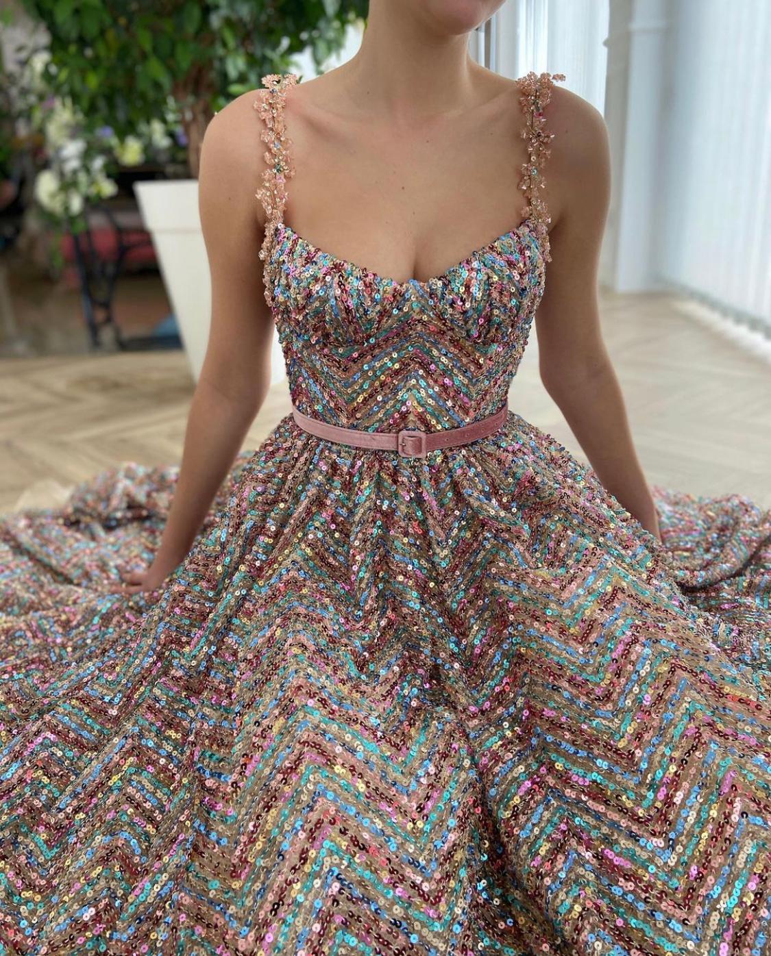 colorful sequin dress